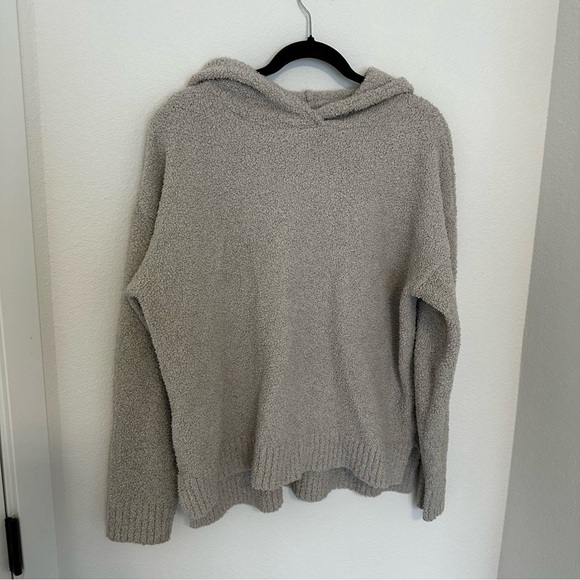 UGG Fluffy Soft Cozy Pullover Hoodie Side Slits Light Gray Size XL Women’s - Picture 3 of 8